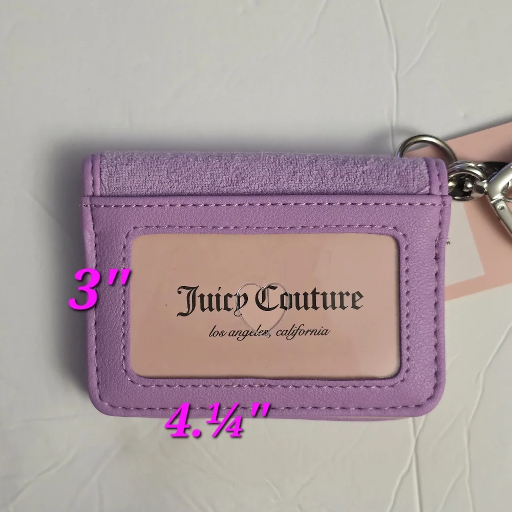 Juicy Couture Wing It Card Key/holder Case Key Fob - Violet Tulle
